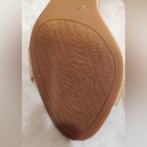 Gianni Bini Nude Patent Leather Ankle Strap Open Toe High Heel Sandals Sz 8 - Picture 7 of 10